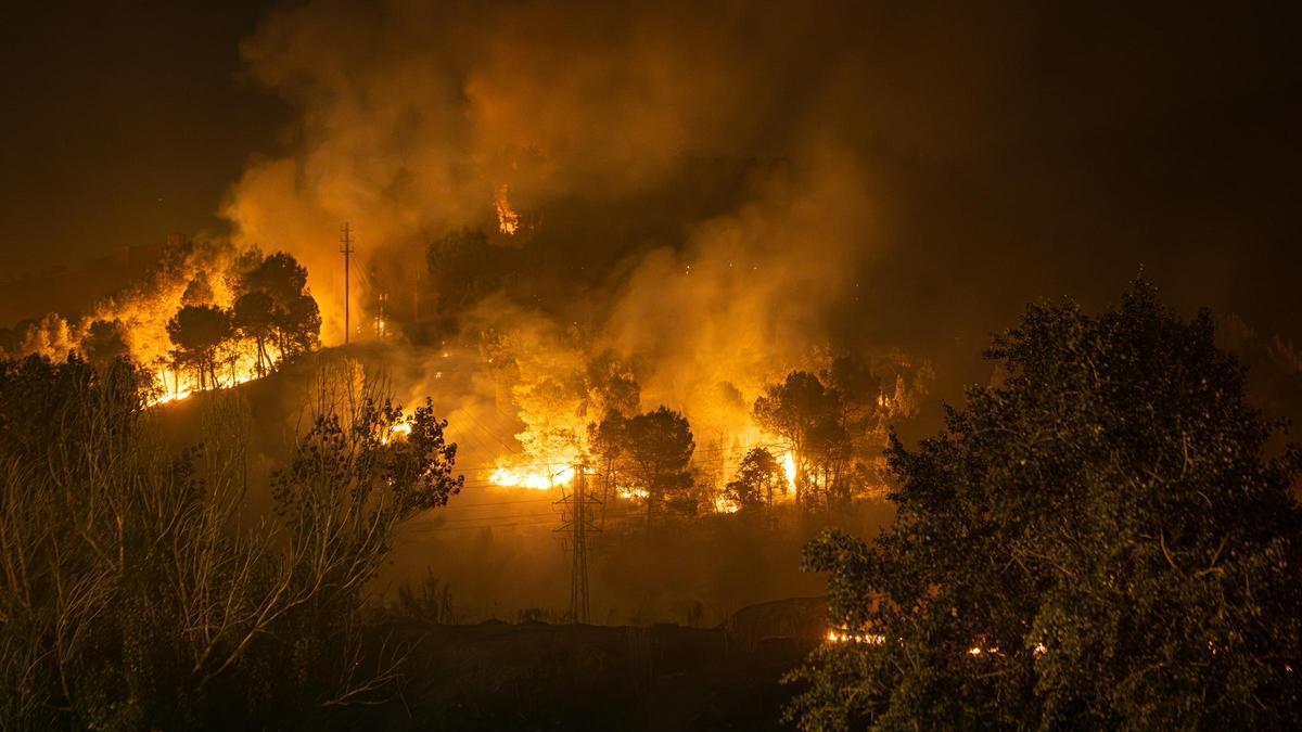 Imatge de l'incendi de l'Anoia