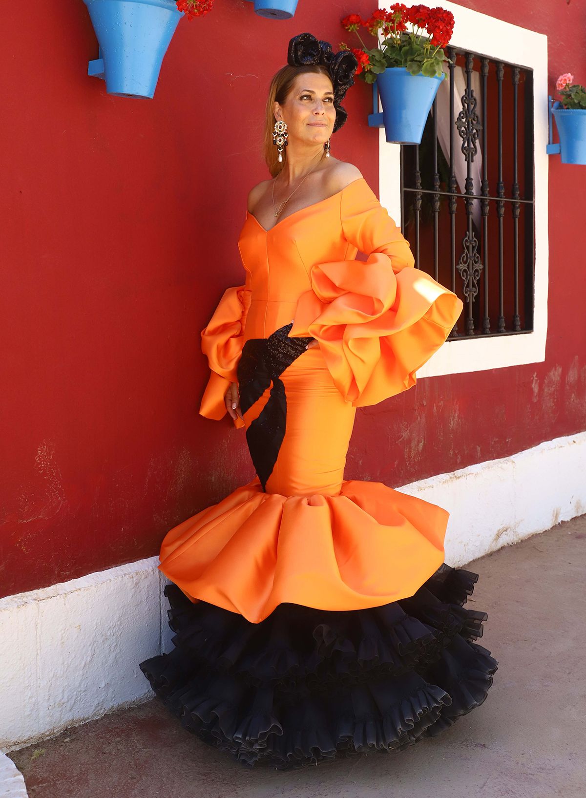 Juana Martín luce uno de sus diseños en la feria de Córdoba