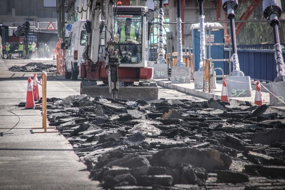 Obras del puente Fernando Reig en Alcoy