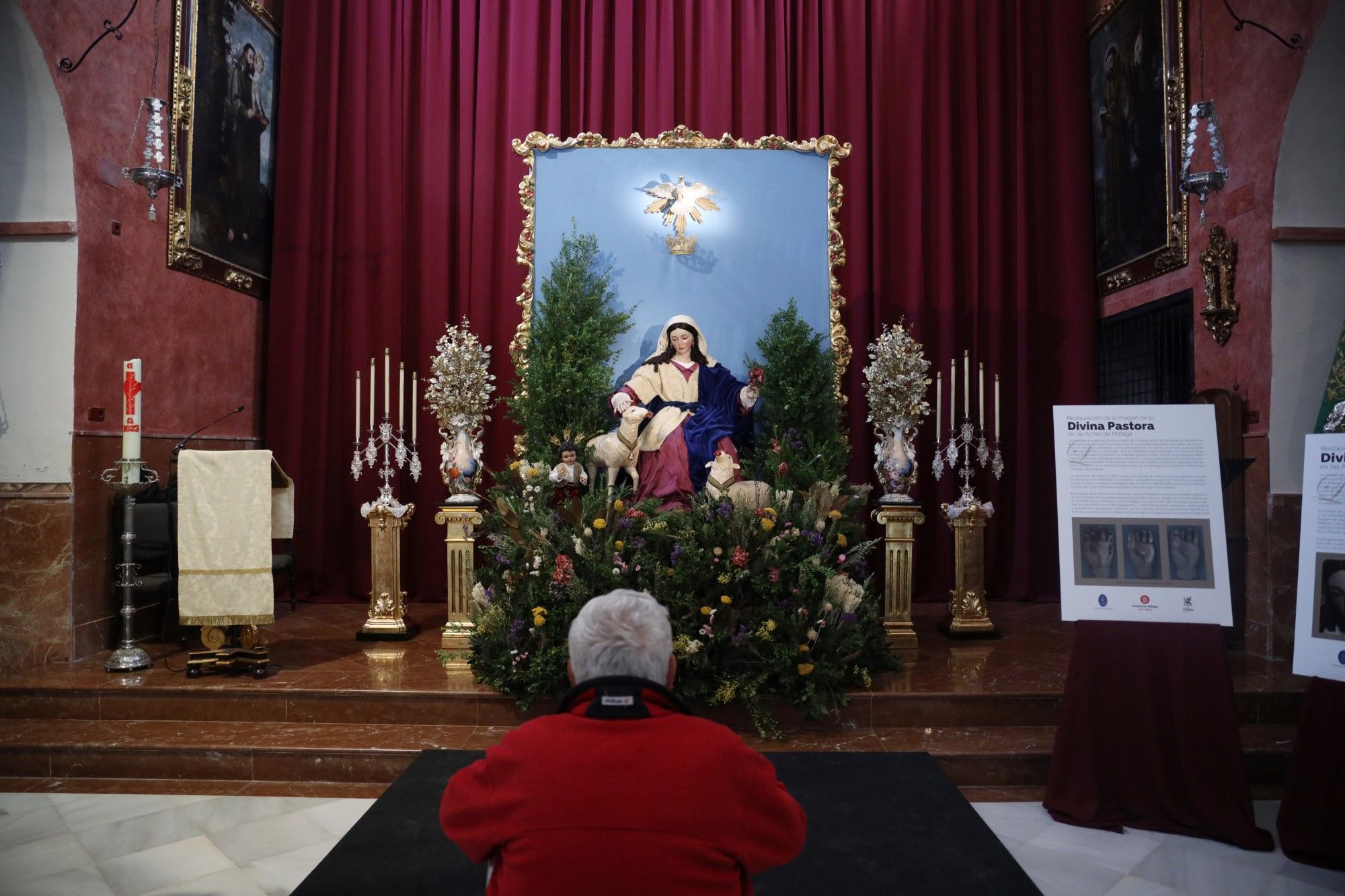 Así ha quedado la imagen de la Divina Pastora de Málaga, tras su restauración