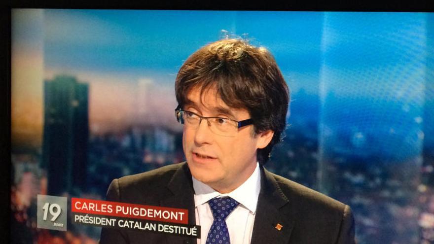 Puigdemont, durante la entrevista.