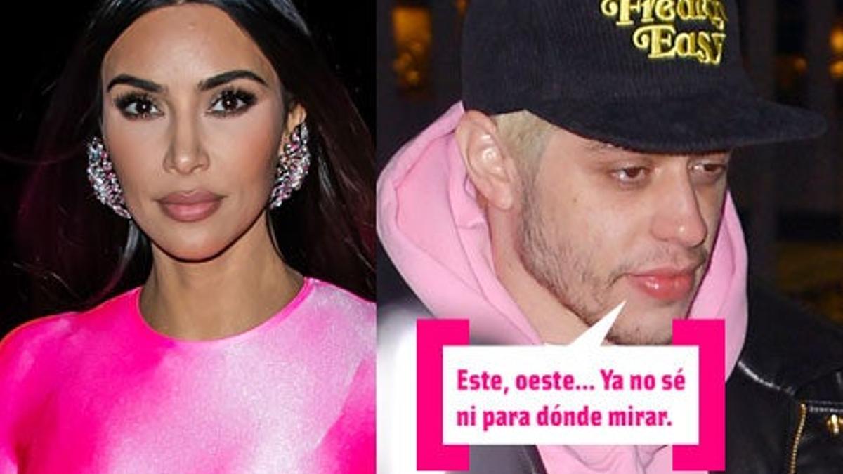 Kim Kardashian y Pete Davidson, fotomontaje