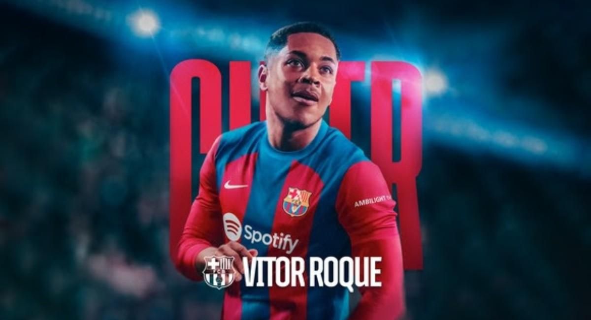 El Barça anuncia el fichaje de Vitor Roque, el delantero brasileño del Atlético Paranaense.