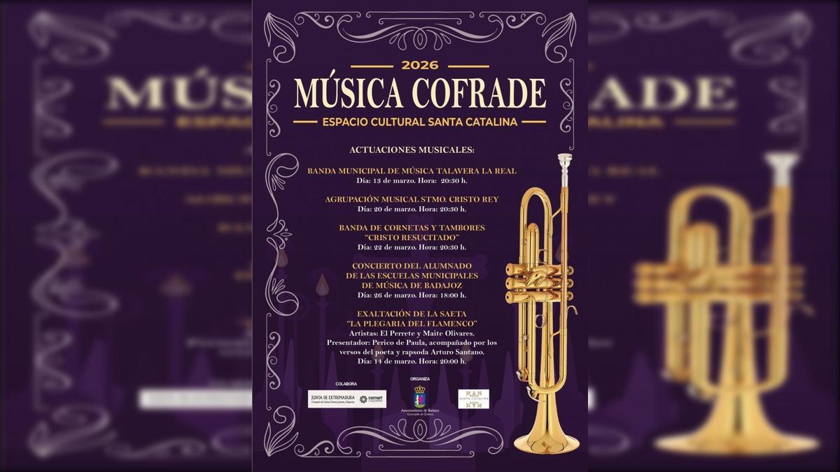 Cartel del ciclo de música cofrade en el Espacio Cultural Santa Catalina.
