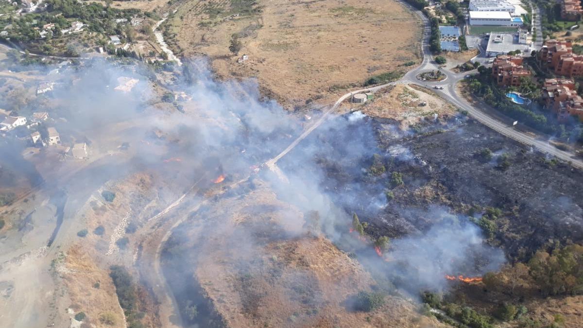 Vista del incendio.