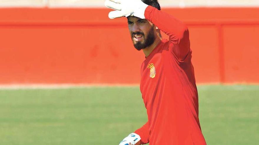 Roberto Santamaría, en un entrenamiento en Son Bibiloni.