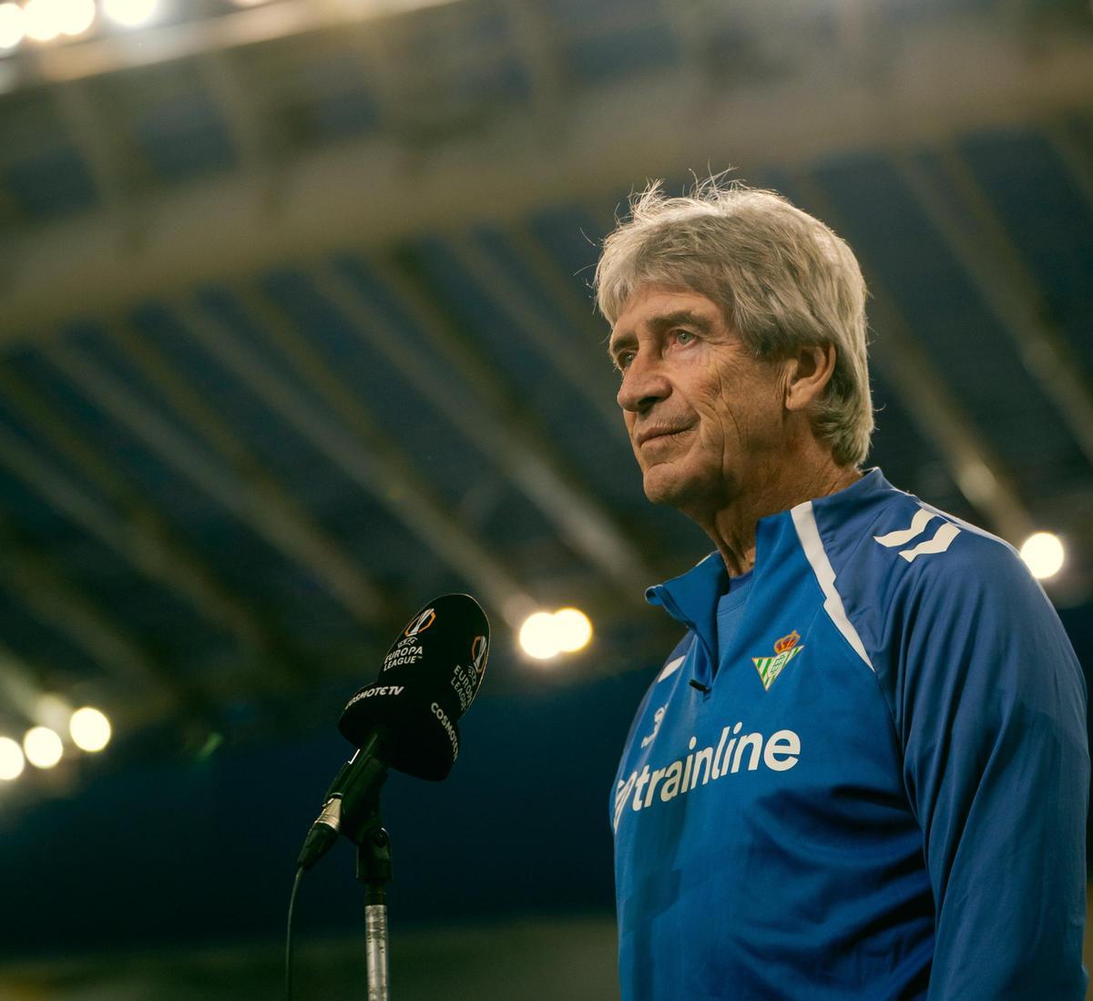 Manuel Pellegrini, en la previa del partido de ida en Atenas entre Panathinaikos y Betis de octavos de Europa League
