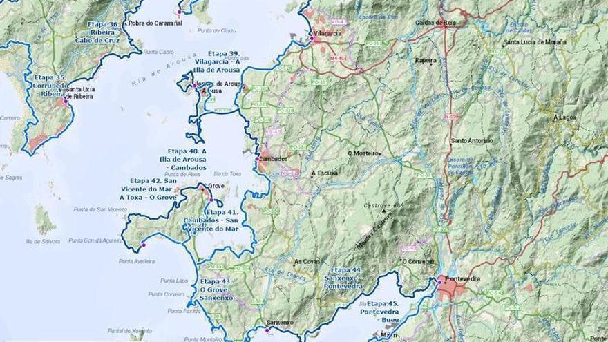El Camiño do Litoral de la Xunta atraviesa O Salnés con siete etapas y más de 165 km
