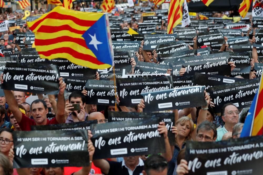 Manifestació a Barcelona per recordar el 20-S del 2017