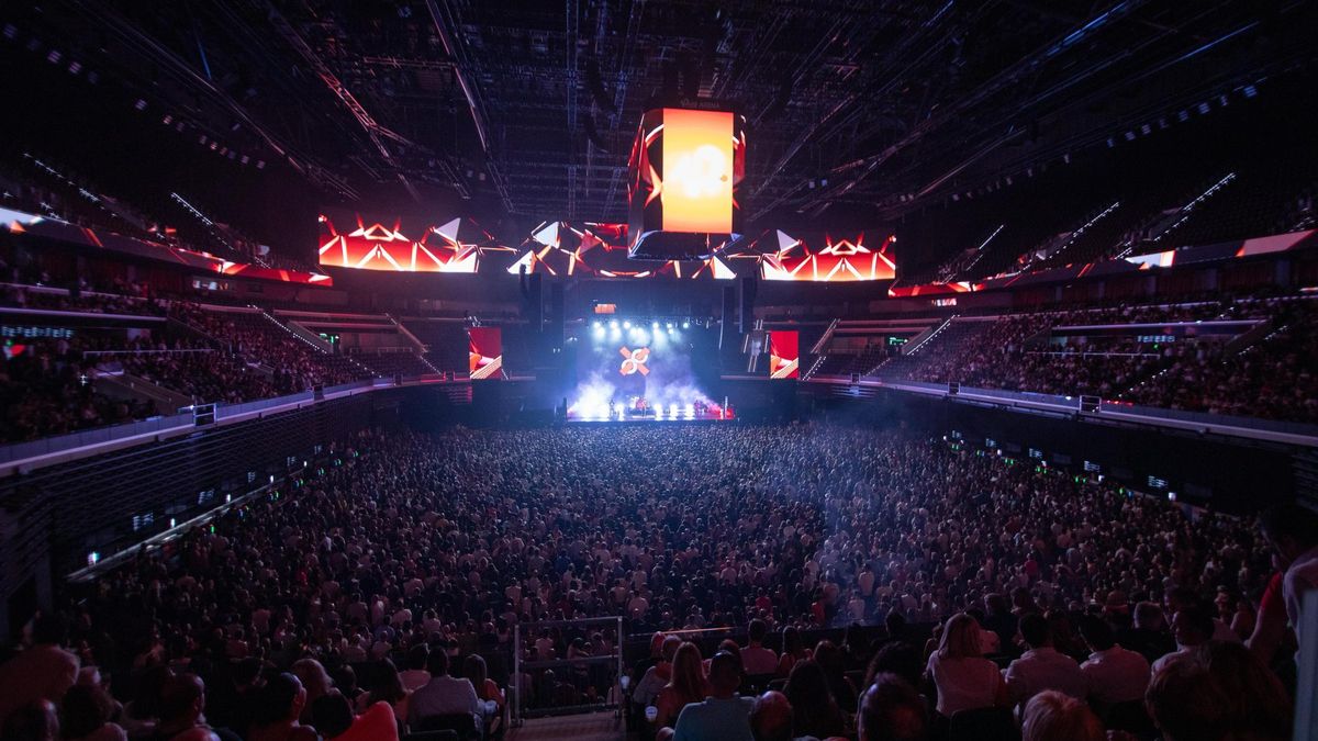 El Roig Arena durante el concierto-ensayo de Seguridad Social.