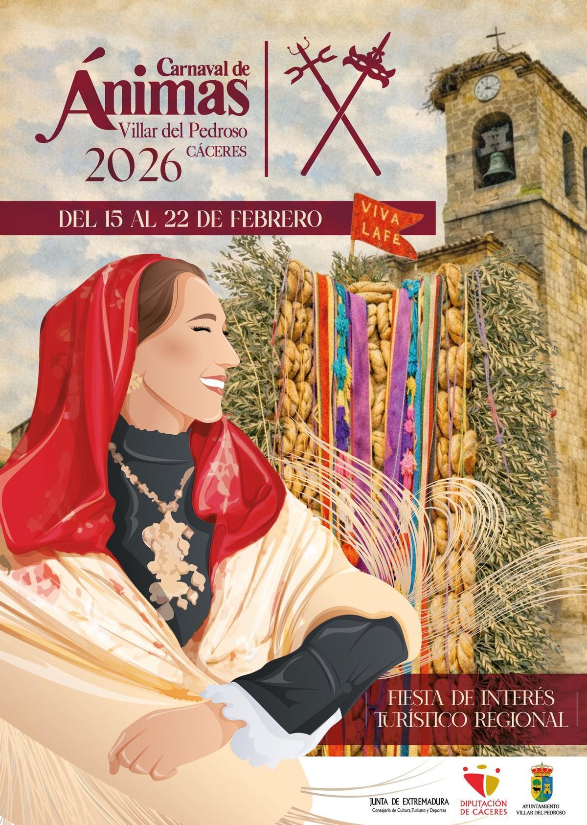 Carte l del Carnaval de Ánimas de 2026 en Villar del Pedroso.