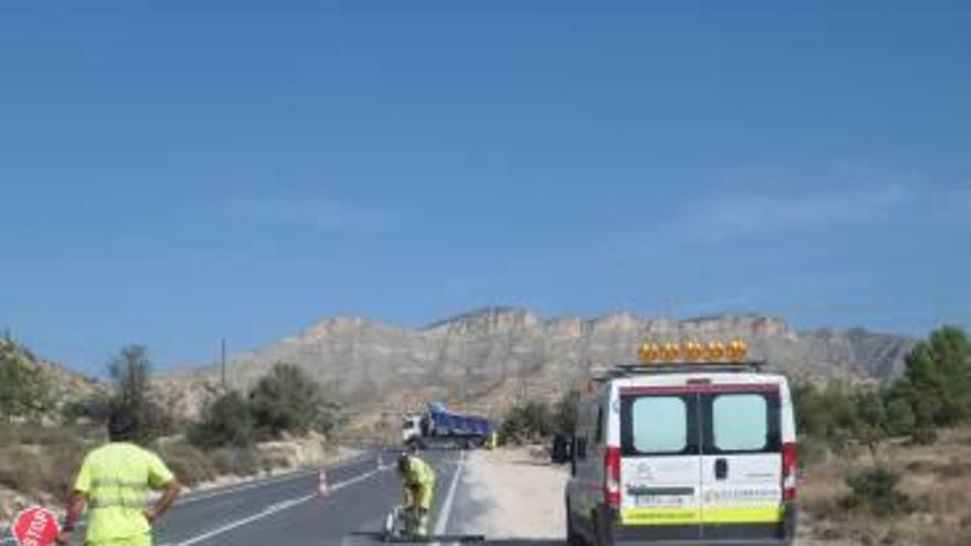 Obras de mejora en la carretera  de Xixona