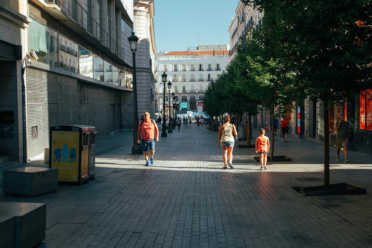 Vista de la calle de Carretas, en Madrid. 