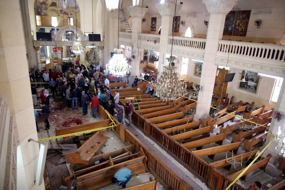 Explosión en la iglesia copta de San Jorge, en la ciudad egipcia de Tanta.
