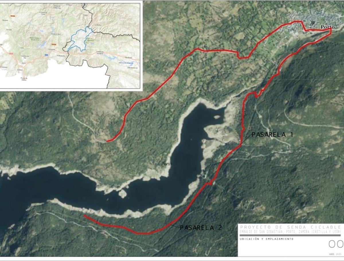 Imagen previa a la construcción de la senda ciclable en Porto de Sanabria