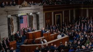 Archivo - El presidente de EEUU, Joe Biden, frente al Congreso de EEUU