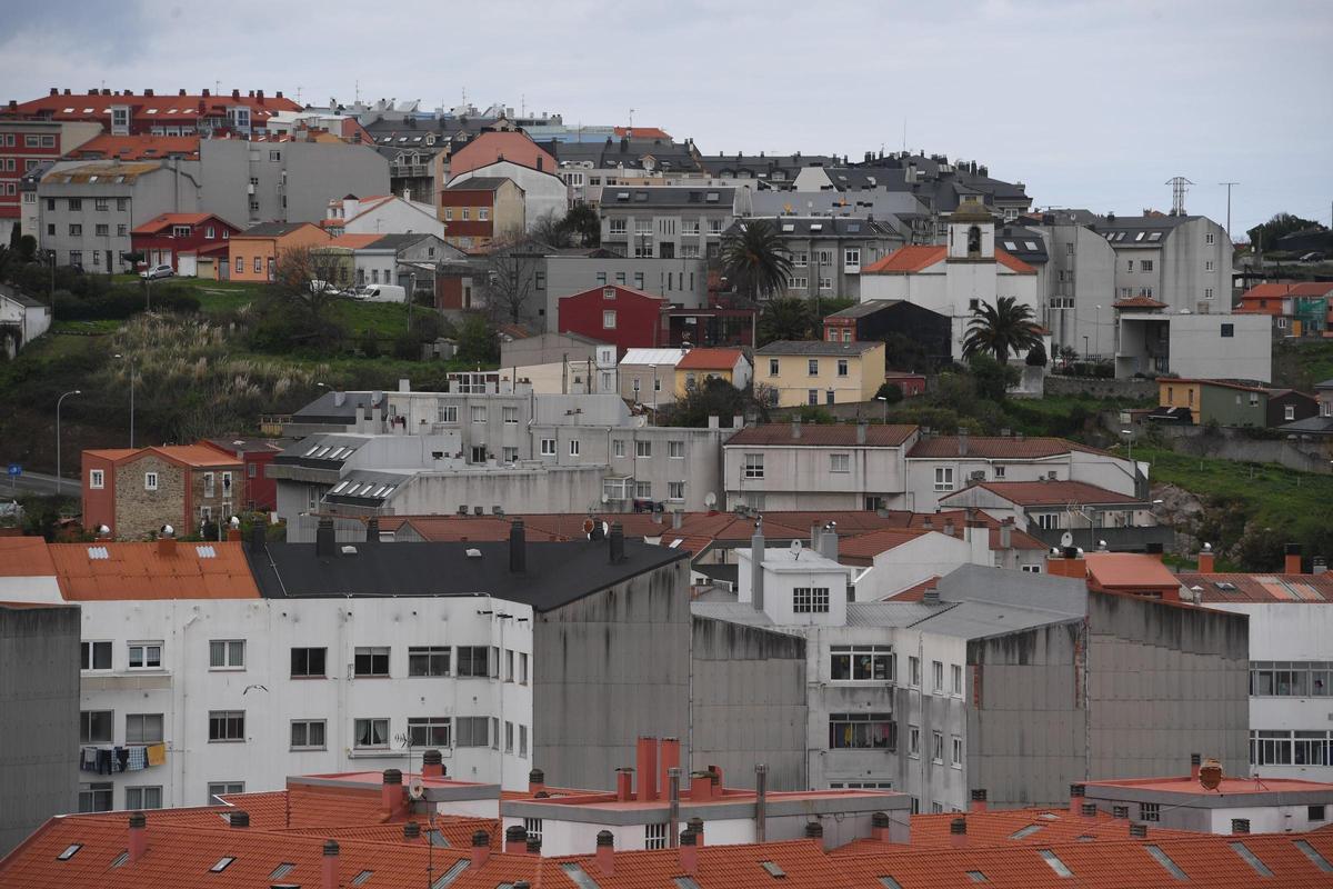 Vista de edificios residenciales de A Coruña.