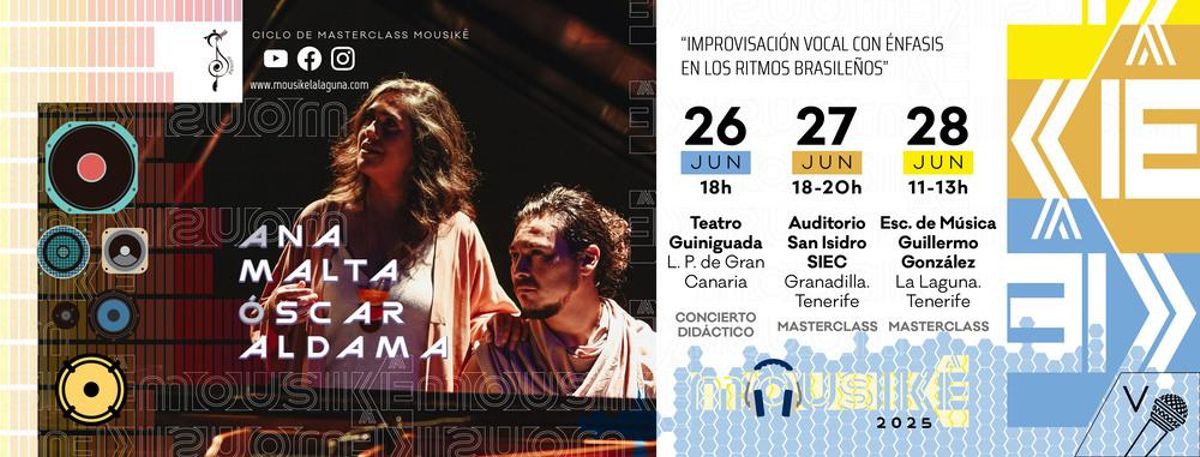 Cartel con las actividades que el dúo realizará en Canarias.