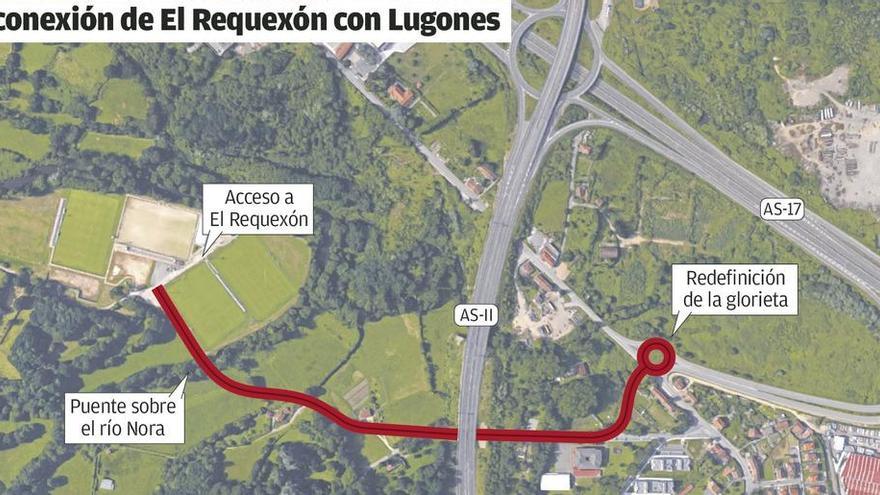 El acceso a El Requexón por La Acebera, pendiente de los planes del Real Oviedo