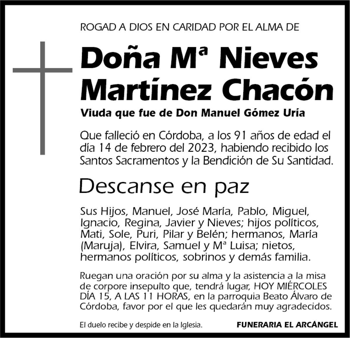 Mª Nieves Martínez Chacón