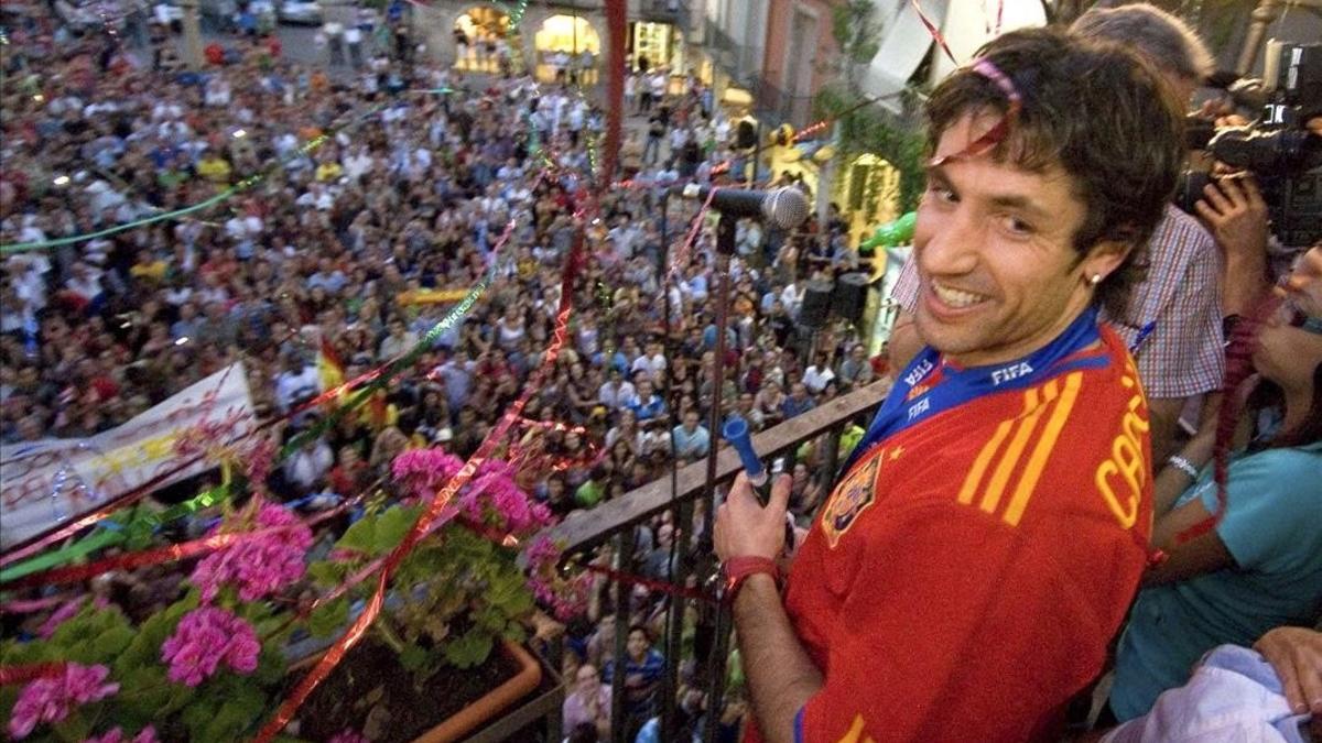 Capdevila es homenajeado en Tàrrega tras ganar el Mundial con España en el 2010.