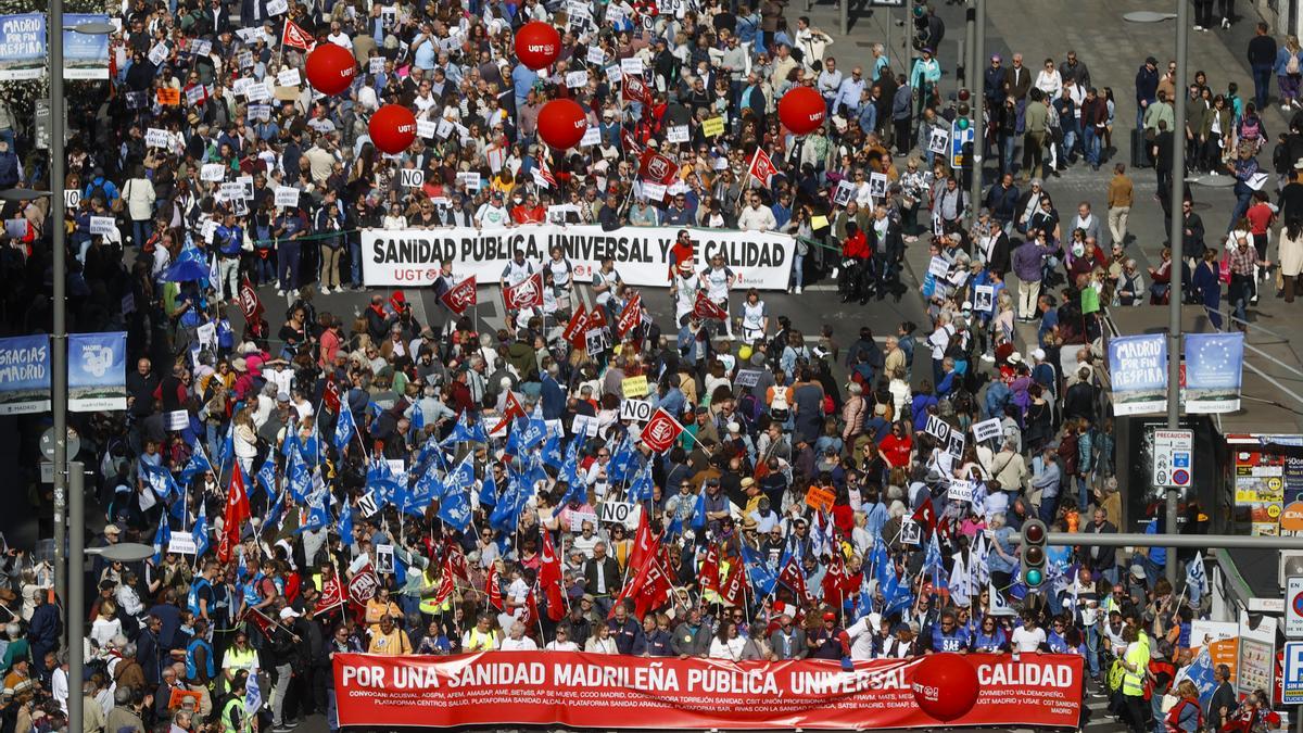 Varios miles de manifestantes protestan de nuevo en Madrid por los recortes en la sanidad pública
