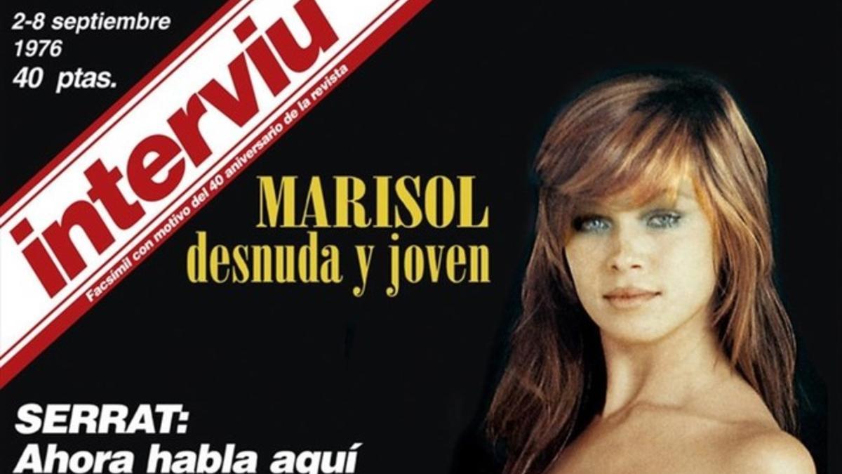 Mítica primera portada de la revista 'Interviú', con Marisol al desnudo; todo un símbolo de la transición.