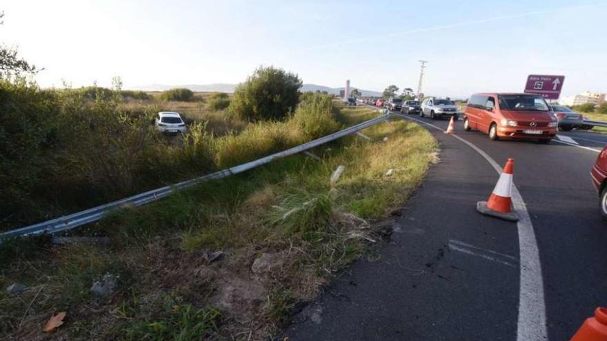 Accidente ocurrido hace unos días en A Lanzada. // FdV