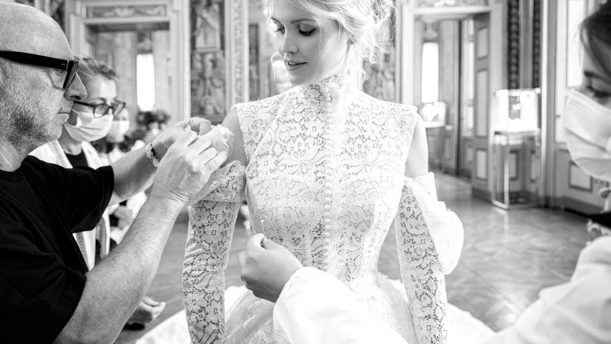 Los cinco vestidos de novia de Lady Kitty Spencer para su boda (casi) real en Italia