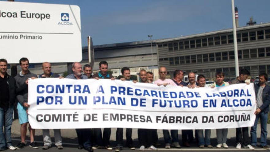 Protesta de los trabajadores de Alcoa Coruña.