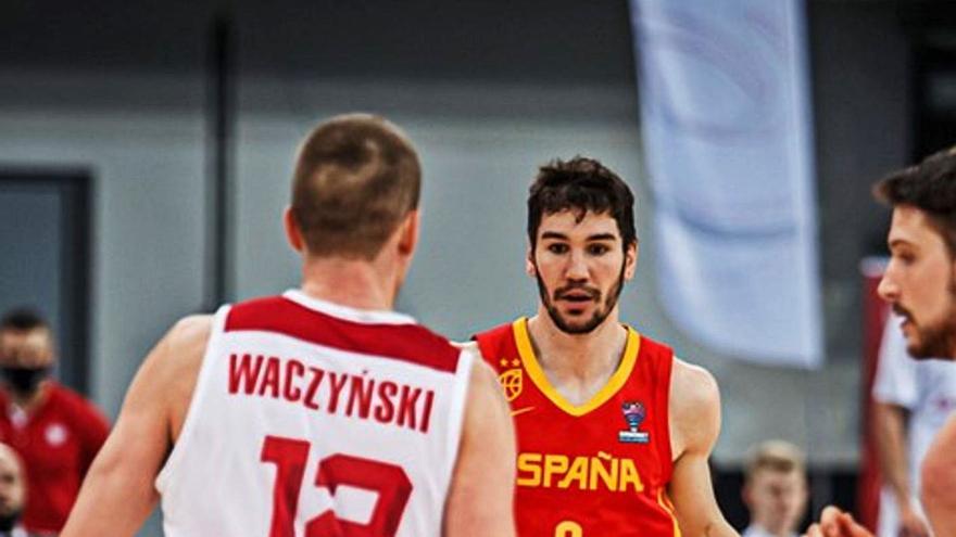 Brizuela y Waczynski, durante el encuentro de anoche. | UNICAJAB/FOTOPRESS