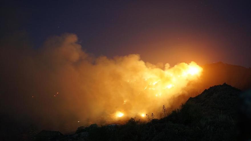 Imagen del primer incendio que llegó a Tejeda.