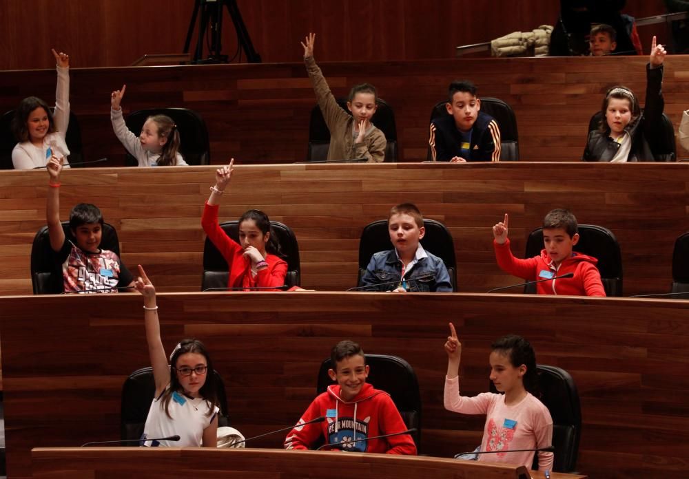 Sesenta escolares asturianos se convierten en diputados por un día