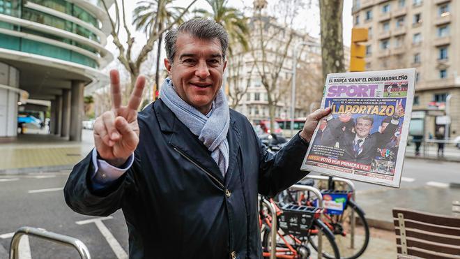 SPORT estuvo con Laporta en su primer día como presidente