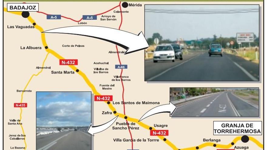 Una plataforma resucita el clamor por convertir en autovía la N-432