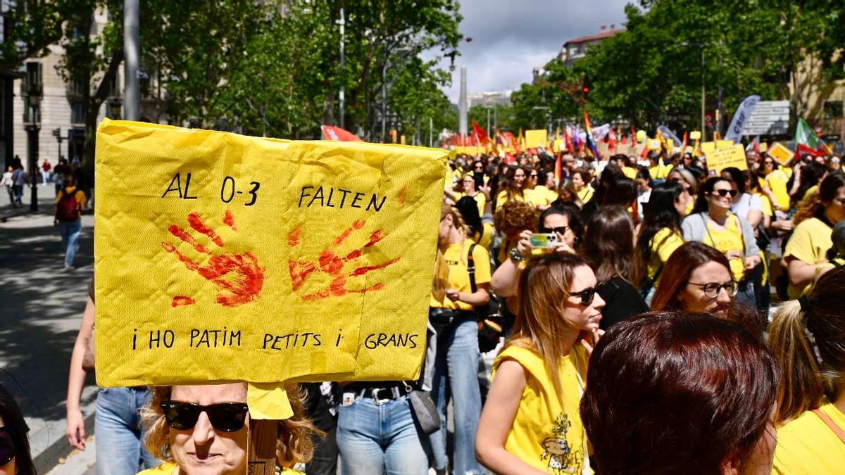 Protesta este jueves en Barcelona.