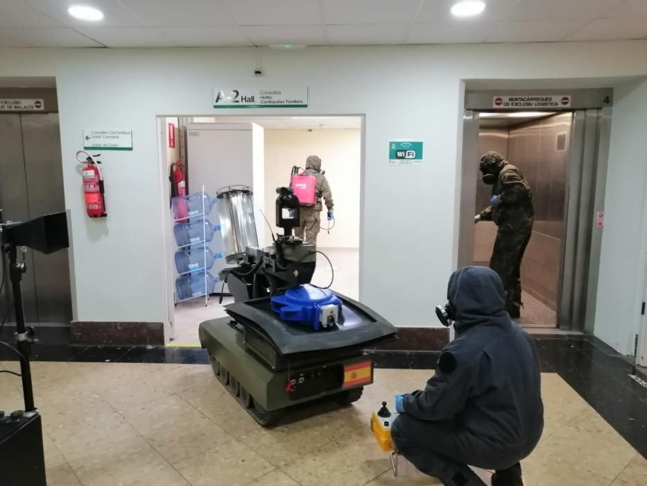 El Ejército prueba en València un sistema que elimina el coronavirus