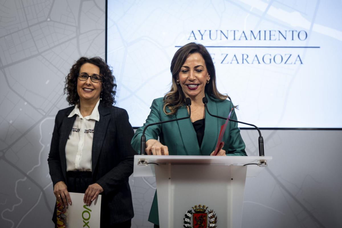 Natalia Chueca y Eva Torres comparecen tras el acuerdo presupuestario.