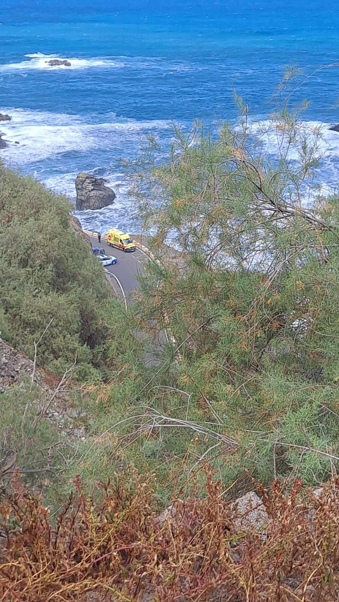 Dos personas heridas tras el desprendimiento de rocas en Almáciga