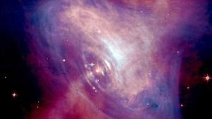 Imagen de un púlsar, un tipo de estrella de neutrones. Se desconoce la causa de extrañas emisiones de radio procedentes de uno de estos gigantes cósmicos.