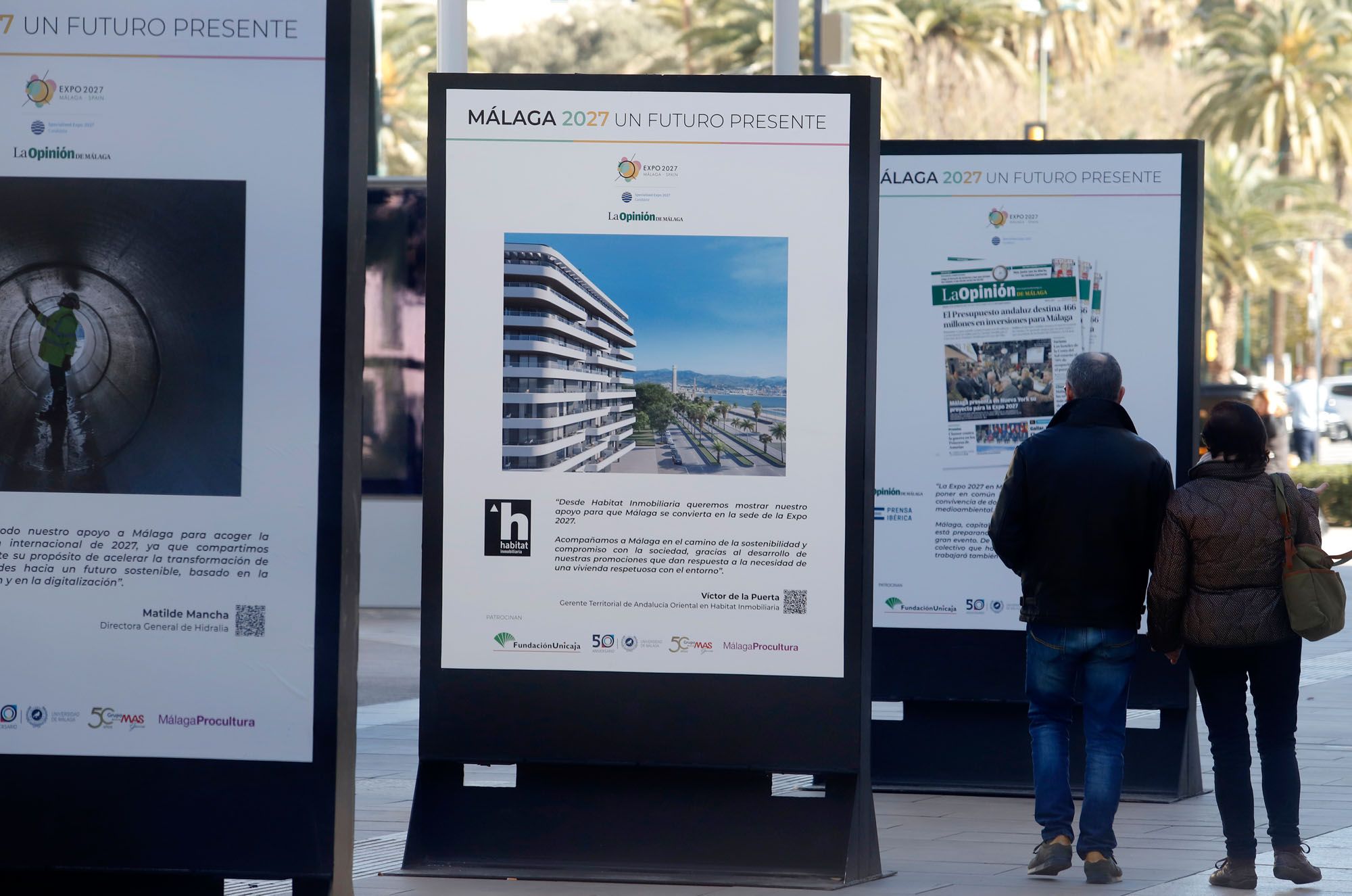 Exposición 'Málaga 2027 Un Futuro Presente', organizada por La Opinión, en la Alameda y la calle Larios