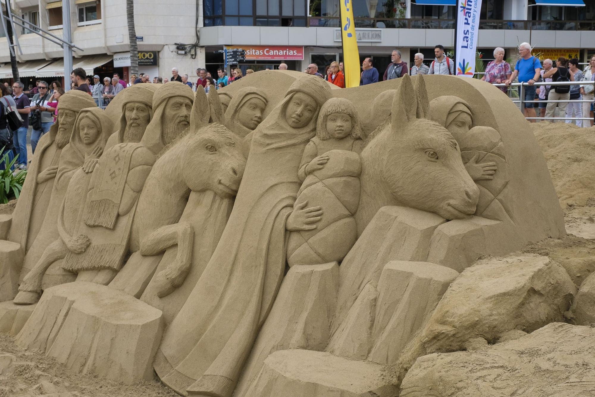 Inauguración del Belén de Arena en la playa de Las Canteras