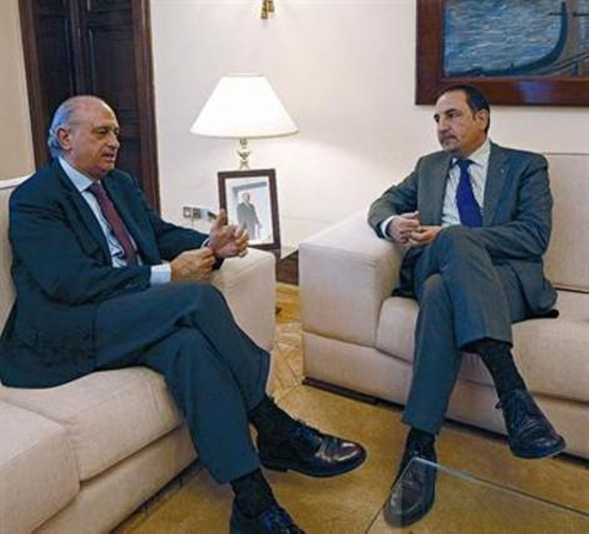Jorge Fernández Díaz i Ramon Espadaler, durant la reunió a Madrid Jorge Fernández Díaz i Ramon Espadaler, durant la reunió a Madrid