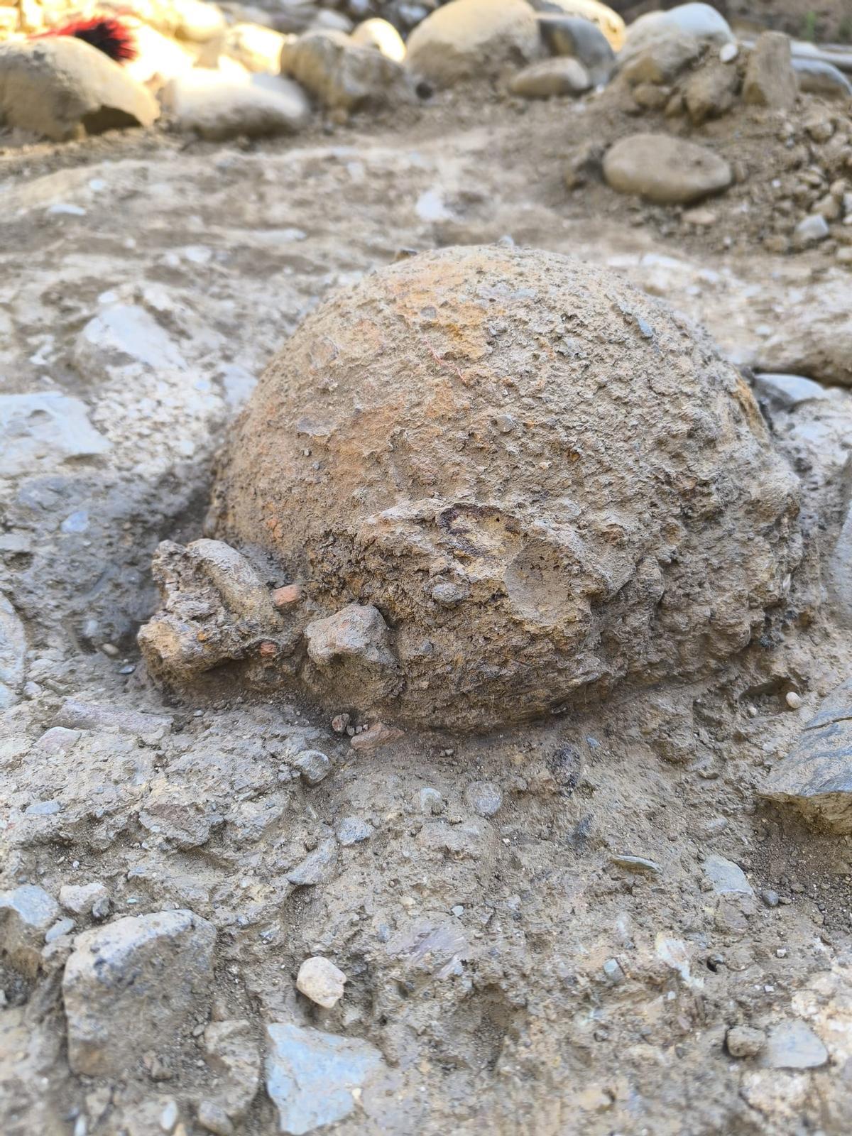 El projectil trobat al jaciment