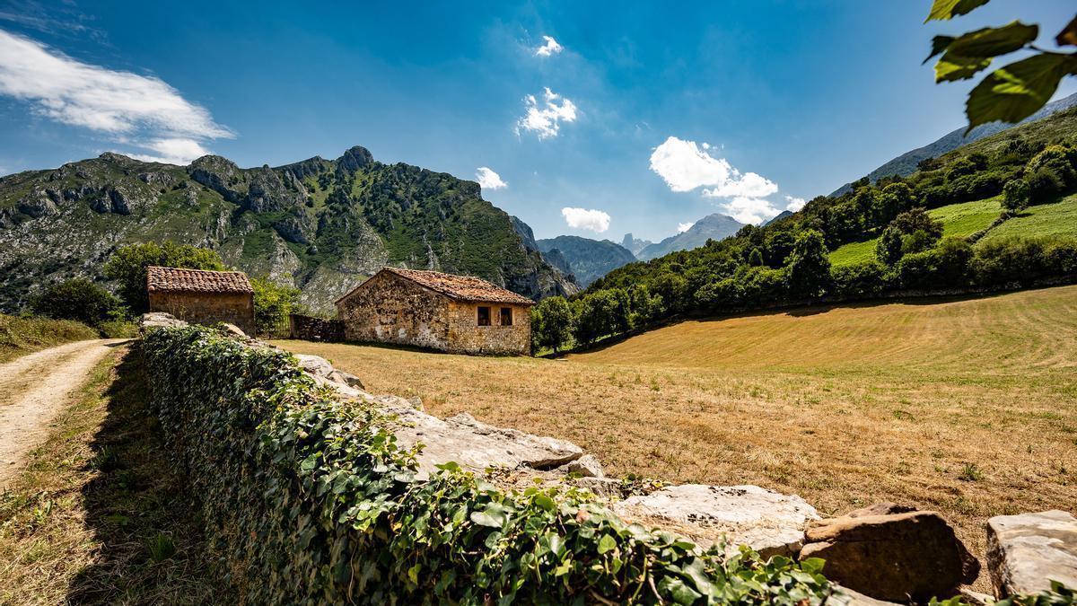 Zona de los Picos de Europa cerca de Las Arenas de Cabrales en Asturias