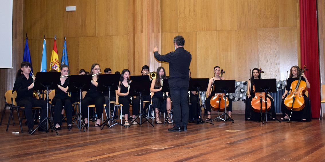 Un momento de la fiesta de graduación del IES de Valga.