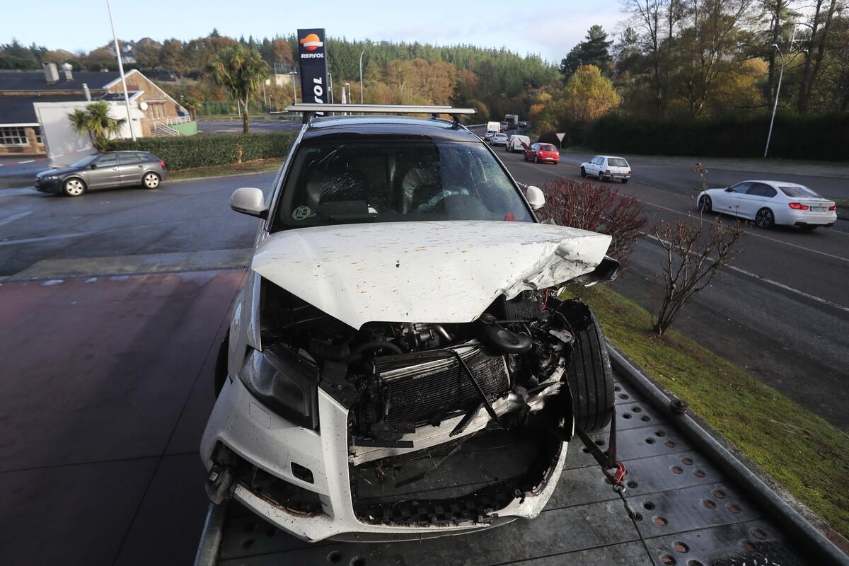 Imagen de uno de los vehículos accidentados