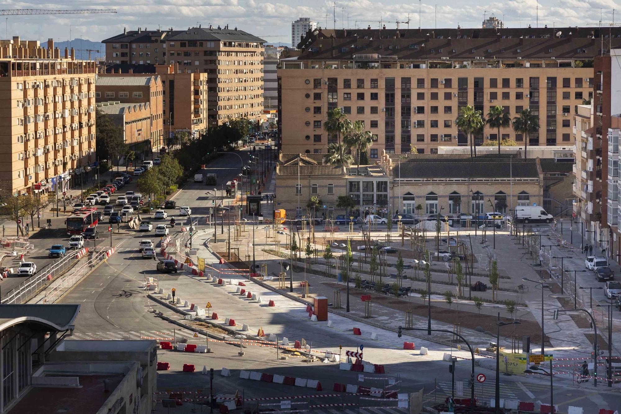 Así avanzan las obras del bosque urbano del Cabanyal