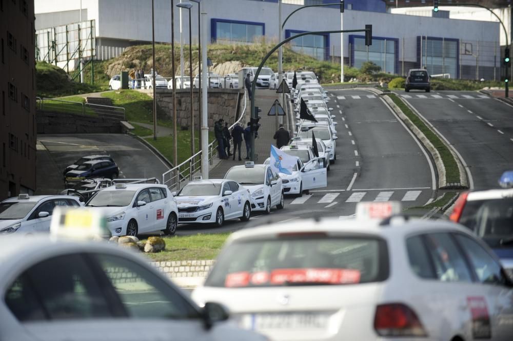 Huelga del sector del taxi en A Coruña