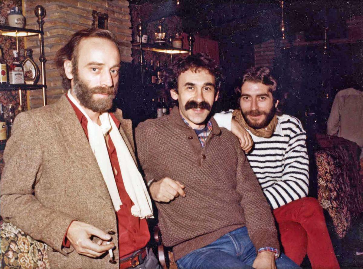 Javier Krahe, Joaquín Carbonell y Joaquín Sabina, en otro local, la misma noche donde actuaron en el BV80 en 1981.
